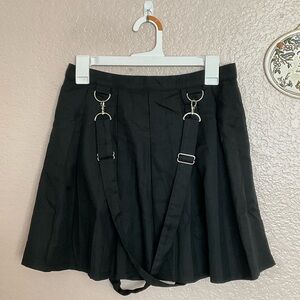 Hot Topic Black Skater Skirt with Suspenders